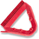 Carlisle 9" Triangular Tile & Grout Brush - Poly/Plastic, Red (41323EC05) thumbnail 2