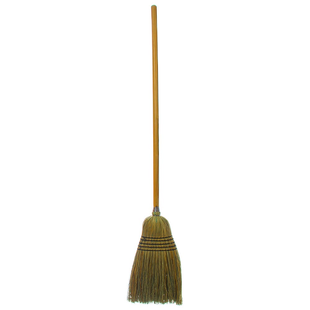Carlisle 12" Janitor Corn Broom - 29# Fill, 56" Wood Handle (4135067)