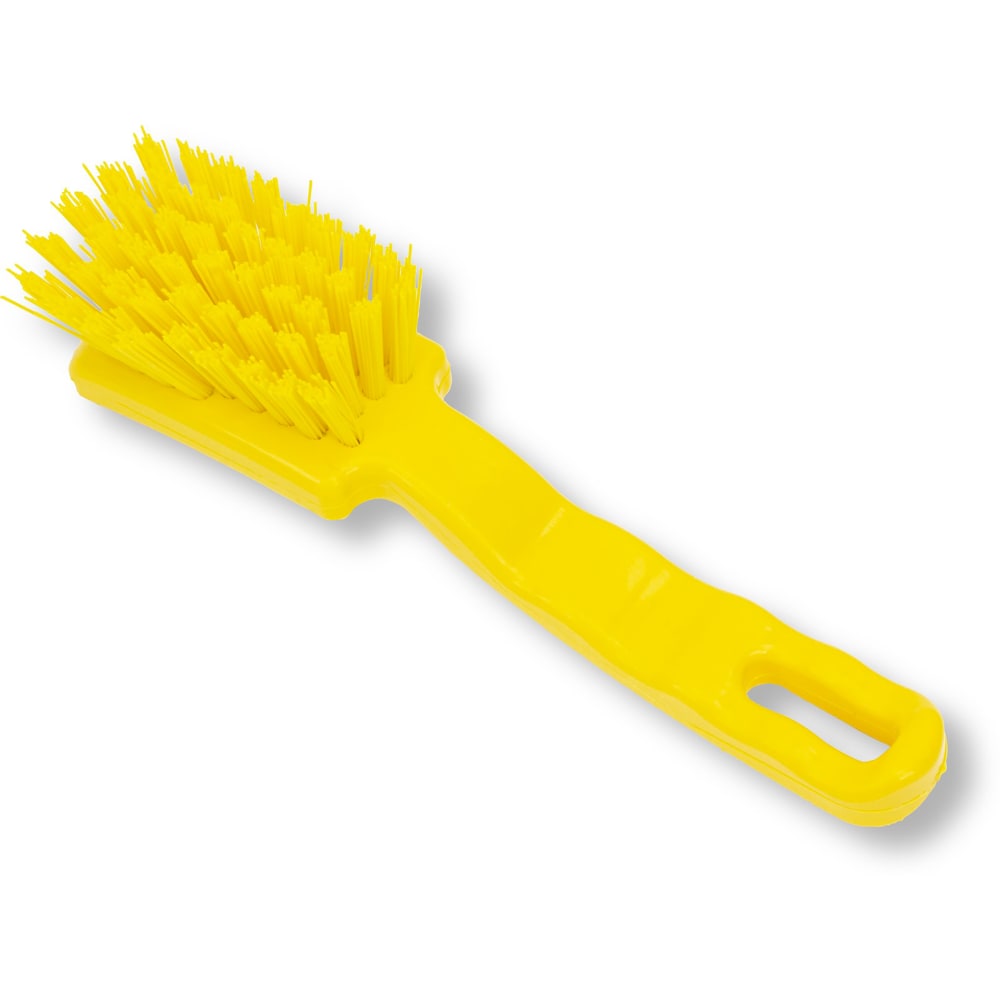 Carlisle 7" Detail Brush - Polyester Bristles, Yellow (41395EC04)