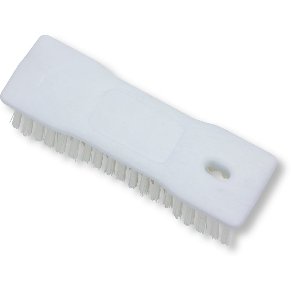Carlisle 8" Comfort Grip Hand Scrub - Polyester Bristles, White (42024EC02)