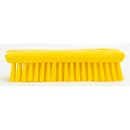 Carlisle 8" Comfort Grip Hand Scrub - Polyester Bristles, Yellow (42024EC04) thumbnail 2