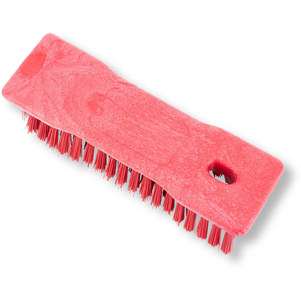 Carlisle 8" Comfort Grip Hand Scrub - Polyester Bristles, Red (42024EC05)