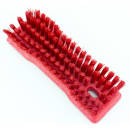 Carlisle 8" Comfort Grip Hand Scrub - Polyester Bristles, Red (42024EC05) thumbnail 3