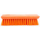 Carlisle 8" Comfort Grip Hand Scrub - Polyester Bristles, Orange (42024EC24) thumbnail 2