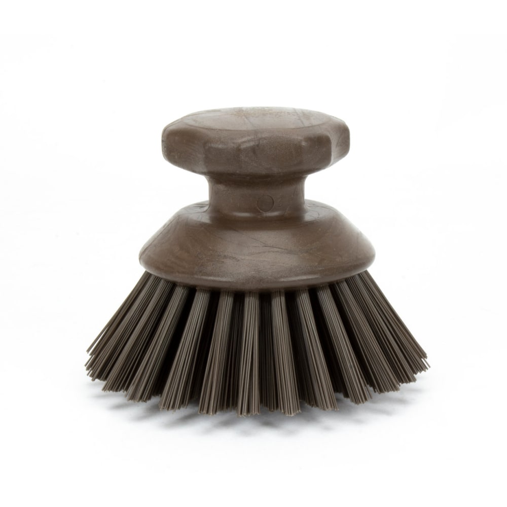 Carlisle 5" Round Scrub Brush - Polyester Bristles, Brown (42395EC01)