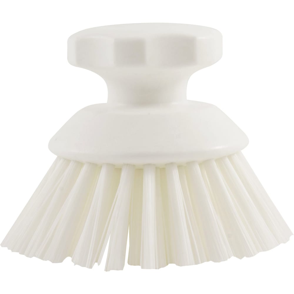 Carlisle 5" Round Scrub Brush - Polyester Bristles, White (42395EC02)