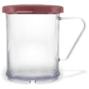 Carlisle 8 oz Shaker/Dredge with Medium Ground Lid - Polyethylene, Rose (4250S55) thumbnail 2