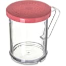 Carlisle 8 oz Shaker/Dredge with Medium Ground Lid - Polyethylene, Rose (4250S55) thumbnail 4