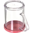 Carlisle 8 oz Shaker/Dredge with Medium Ground Lid - Polyethylene, Rose (4250S55) thumbnail 7