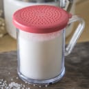 Carlisle 8 oz Shaker/Dredge with Medium Ground Lid - Polyethylene, Rose (4250S55) thumbnail 8