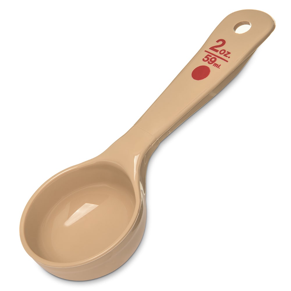 Carlisle 2 oz Solid Portion Server w/ Short Handle, Polycarbonate, Beige (432406)