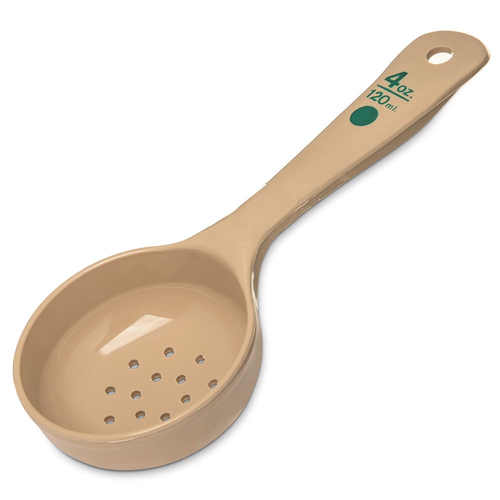 Carlisle 4 oz Perforated Portion Server w/ Short Handle, Polycarbonate, Beige (432906)