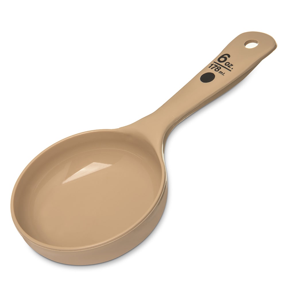 Carlisle 6 oz Solid Portion Server w/ Short Handle, Polycarbonate, Beige (433006)