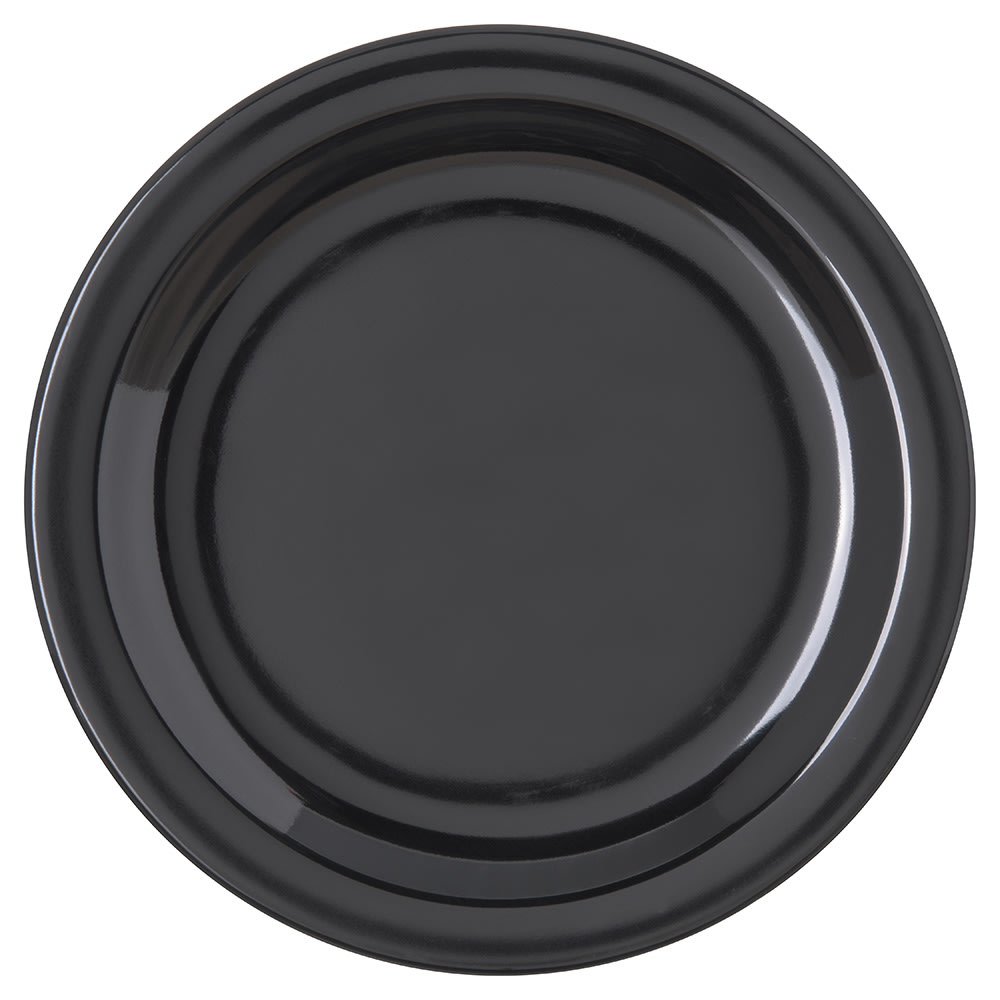 Carlisle 7 1/4" Round Melamine Salad Plate, Black (4350303)