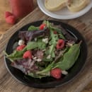 Carlisle 7 1/4" Round Melamine Salad Plate, Black (4350303) thumbnail 5