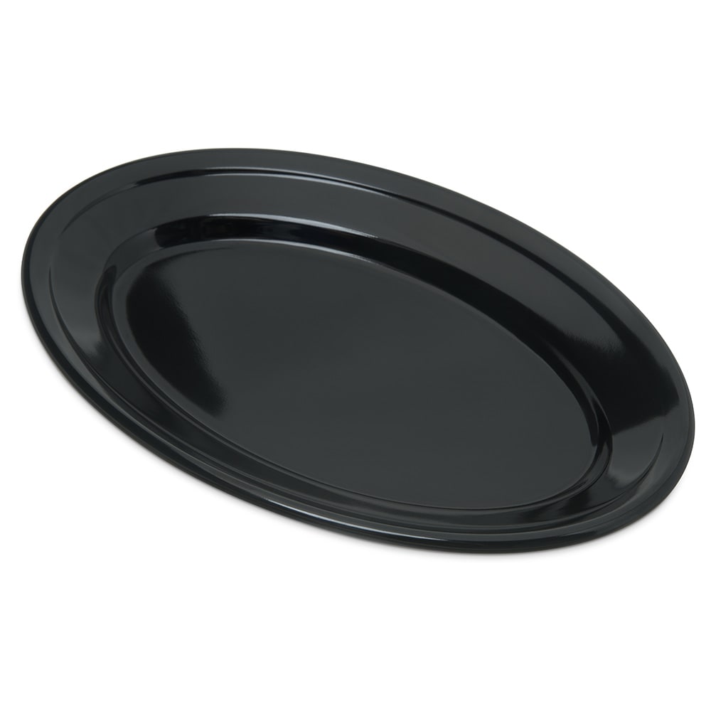 Carlisle 9 1/4" x 6 1/4" Oval Dallas Ware Platter - Melamine, Black (4356303)