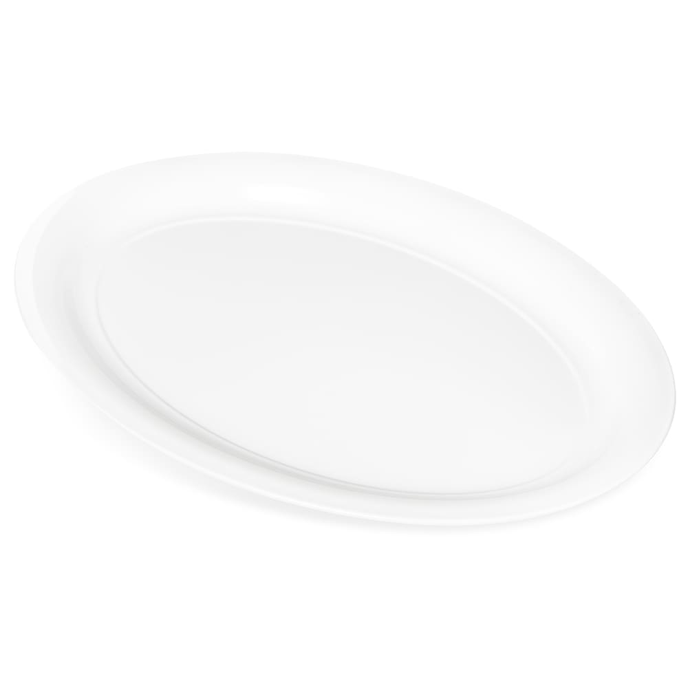 Carlisle 21" x 15" Oval Catering Platter - Melamine, White (4384002)