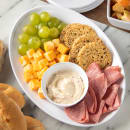 Carlisle 21" x 15" Oval Catering Platter - Melamine, White (4384002) thumbnail 5