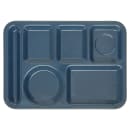 Carlisle Melamine Rectangular Tray w/ (6) Compartments, 14" x 10", Cafe Blue (4398035) thumbnail 2
