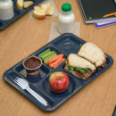 Carlisle Melamine Rectangular Tray w/ (6) Compartments, 14" x 10", Cafe Blue (4398035) thumbnail 5