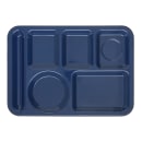 Carlisle Melamine Rectangular Tray w/ (6) Compartments, 14" x 10", Dark Blue (4398050) thumbnail 2
