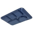 Carlisle Melamine Rectangular Tray w/ (6) Compartments, 14" x 10", Dark Blue (4398050) thumbnail 3
