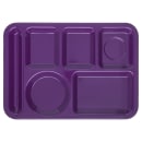 Carlisle Melamine Rectangular Tray w/ (6) Compartments, 14" x 10", Purple (4398087) thumbnail 2