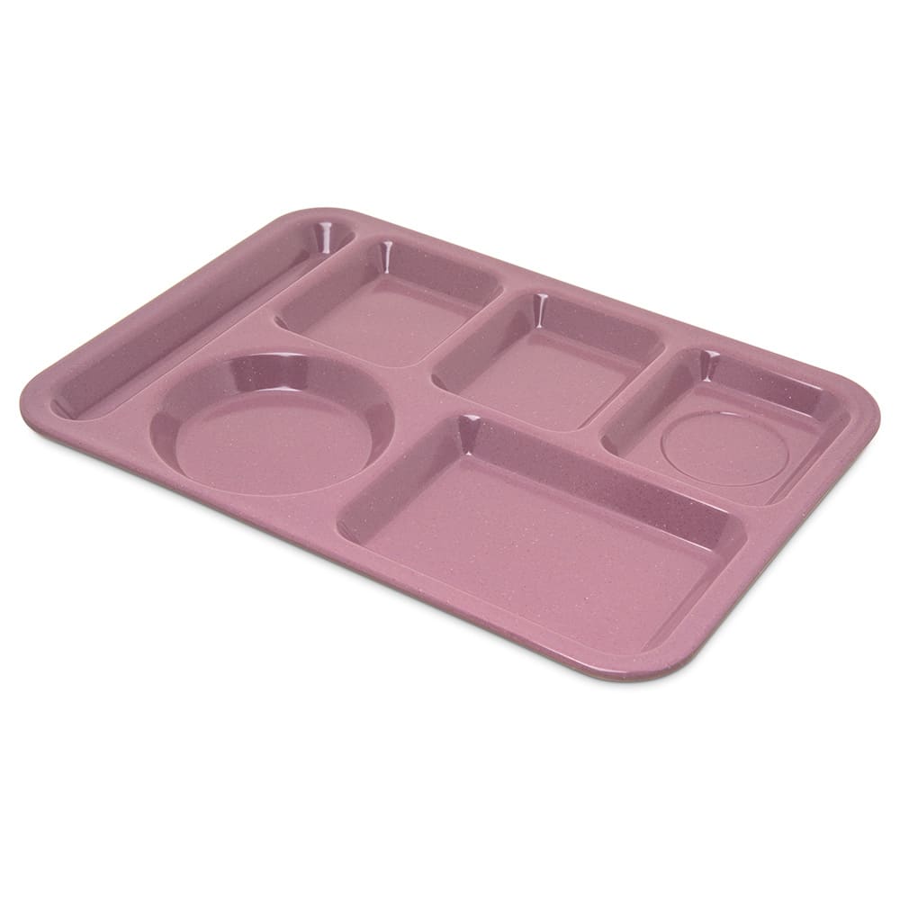 Carlisle Melamine Rectangular Tray w/ (6) Compartments, 14" x 10", Rose Granite (4398193)