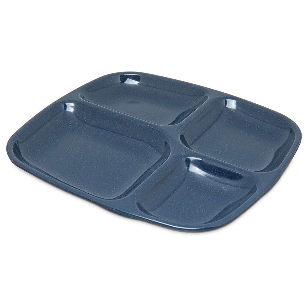 Carlisle Melamine Rectangular Tray w/ (4) Compartments, 10 5/16" x 9 19/32", Cafe Blue (4398635)