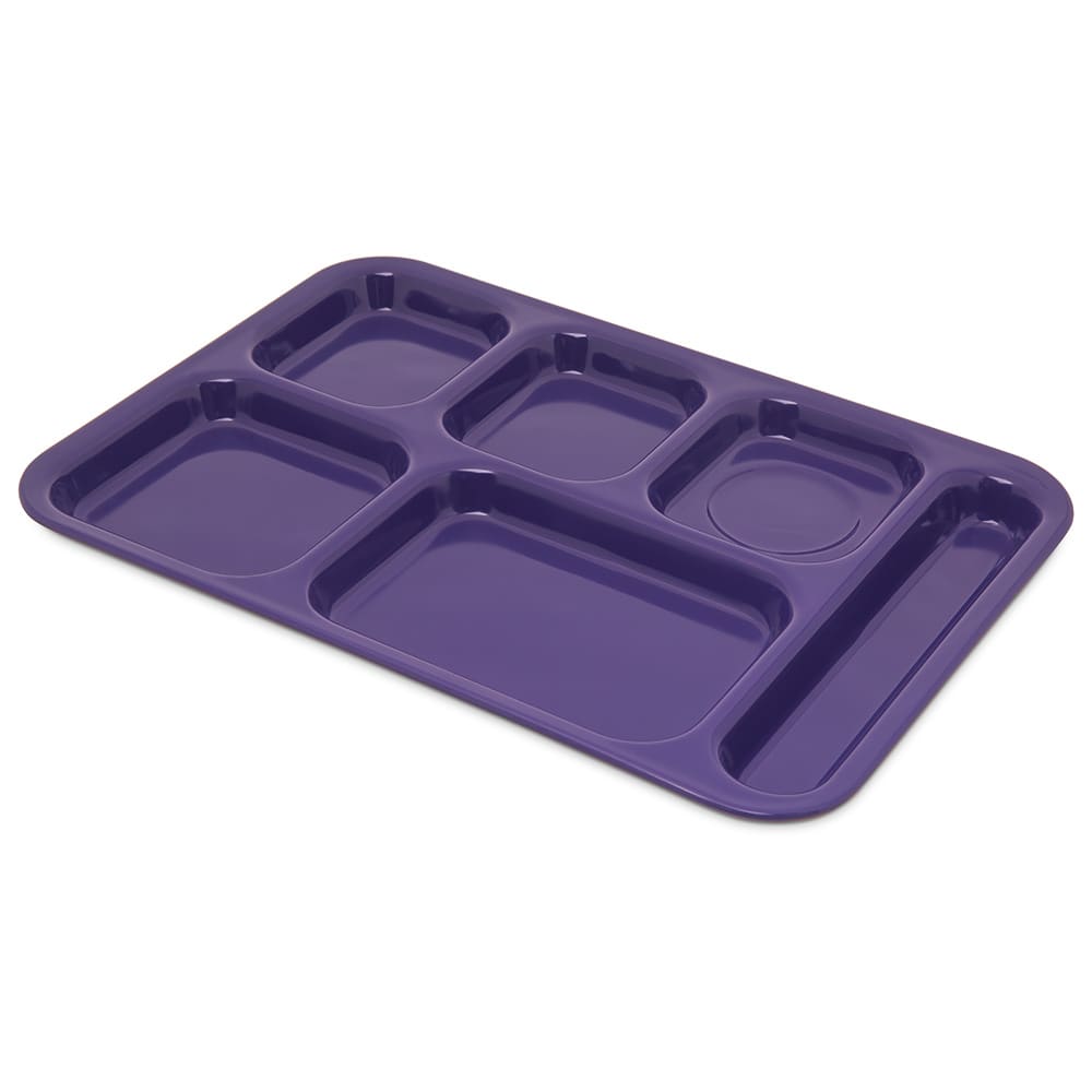 Carlisle Melamine Rectangular Tray w/ (6) Compartments, 14 1/2" x 10", Purple (4398887)