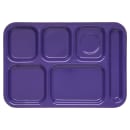 Carlisle Melamine Rectangular Tray w/ (6) Compartments, 14 1/2" x 10", Purple (4398887) thumbnail 2
