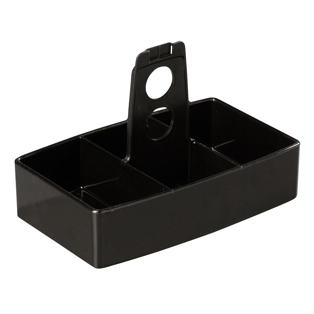 Carlisle 6 Compartment Rectangular Sugar Caddy - Plastic, Black (455103)