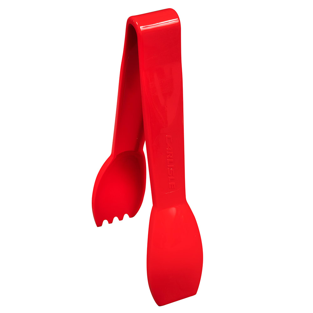Carlisle 6"L Plastic Salad Tongs, Red (460605)