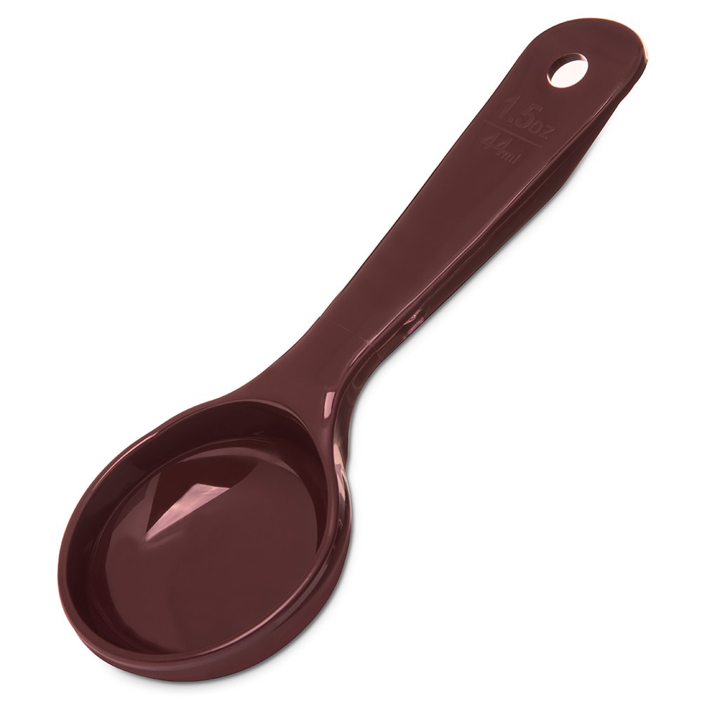 Carlisle 1 1/2 oz Solid Portion Spoon w/ Flat Bottom, Plastic, Reddish Brown (492201)