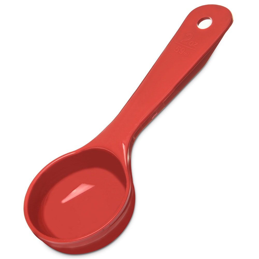 Carlisle 2 oz Solid Portion Spoon w/ Flat Bottom, Plastic, Red (492405)