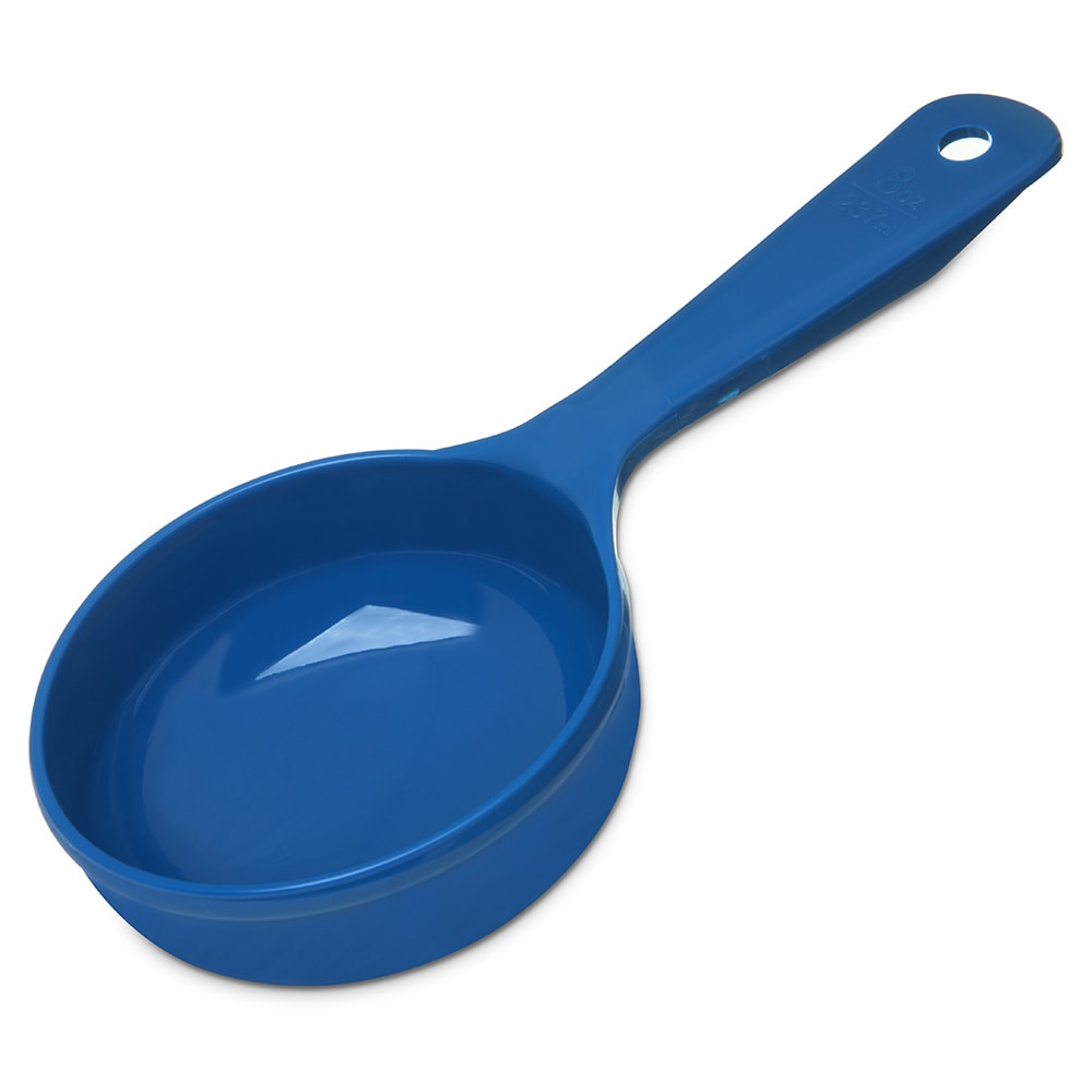 Carlisle 8 oz Solid Portion Spoon w/ Flat Bottom, Plastic, Blue (493114)