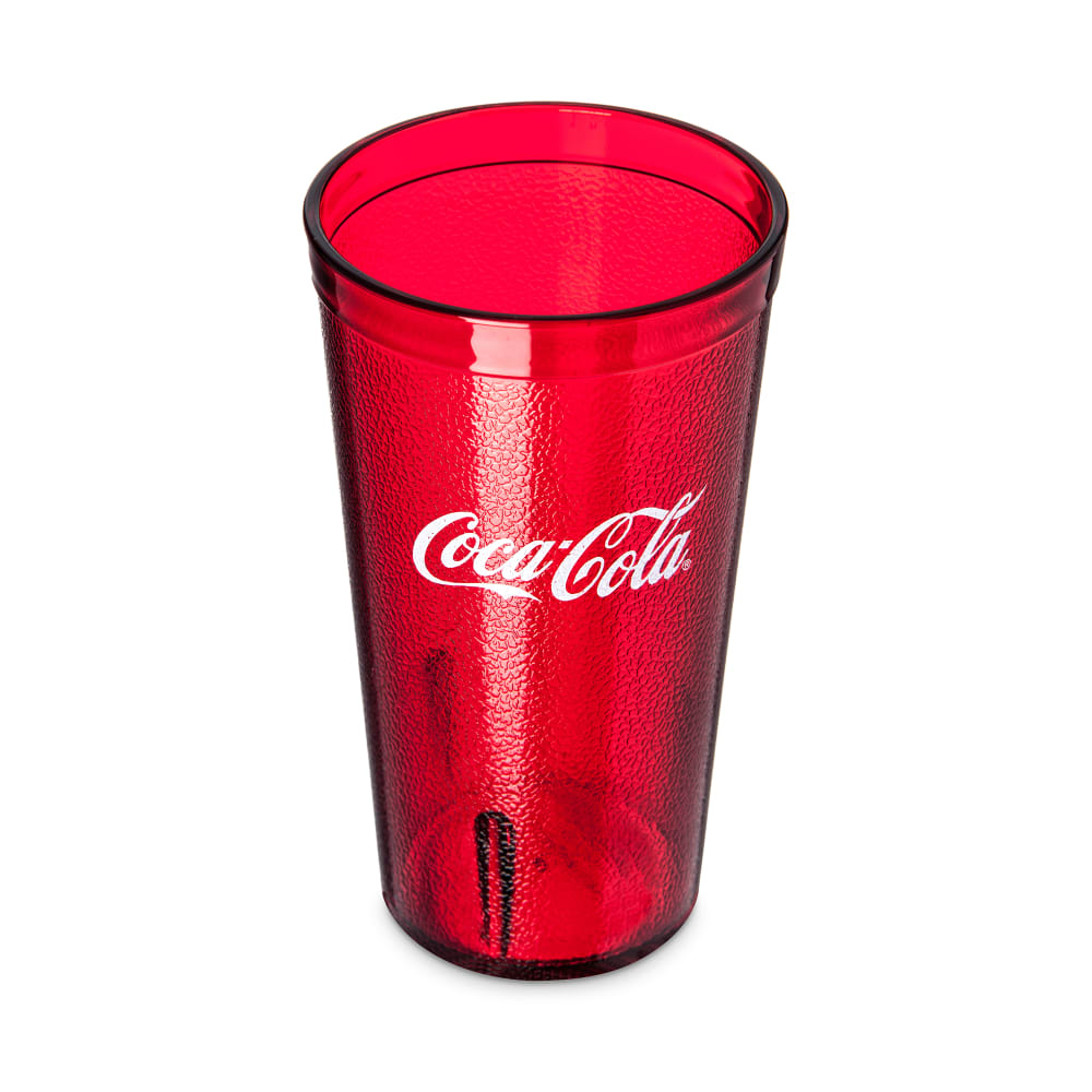 Carlisle 16 oz Ruby Textured Coca Cola® Plastic Tumbler (52163550D)