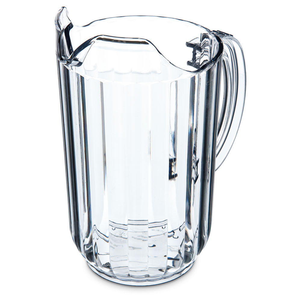 Carlisle 48 oz Plastic Pitcher w/ Fluted Sides, Clear (553807)