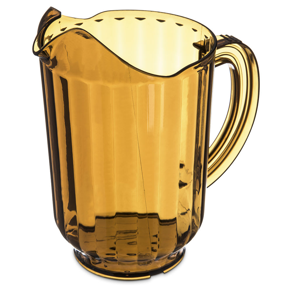 Carlisle 60 oz Plastic Pitcher w/ Thumb Grip, Amber (554013)