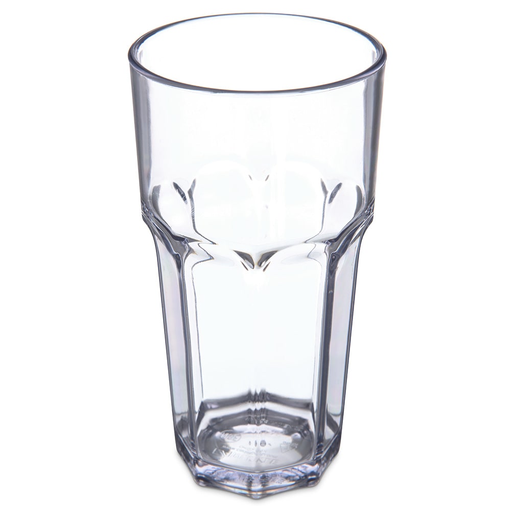 Carlisle 16 oz Clear Faceted Plastic Tumbler (581607)