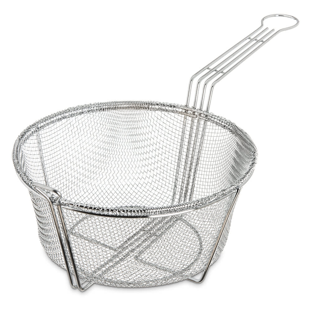 Carlisle Fryer Basket w/ Uncoated Handle & Front Hook, 9 3/4" Round x 5" (601001)