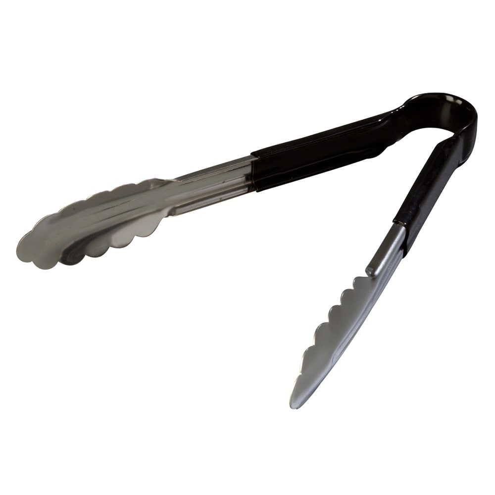 Carlisle 9 1/2" Stainless Utility Tongs, Black (60756003)