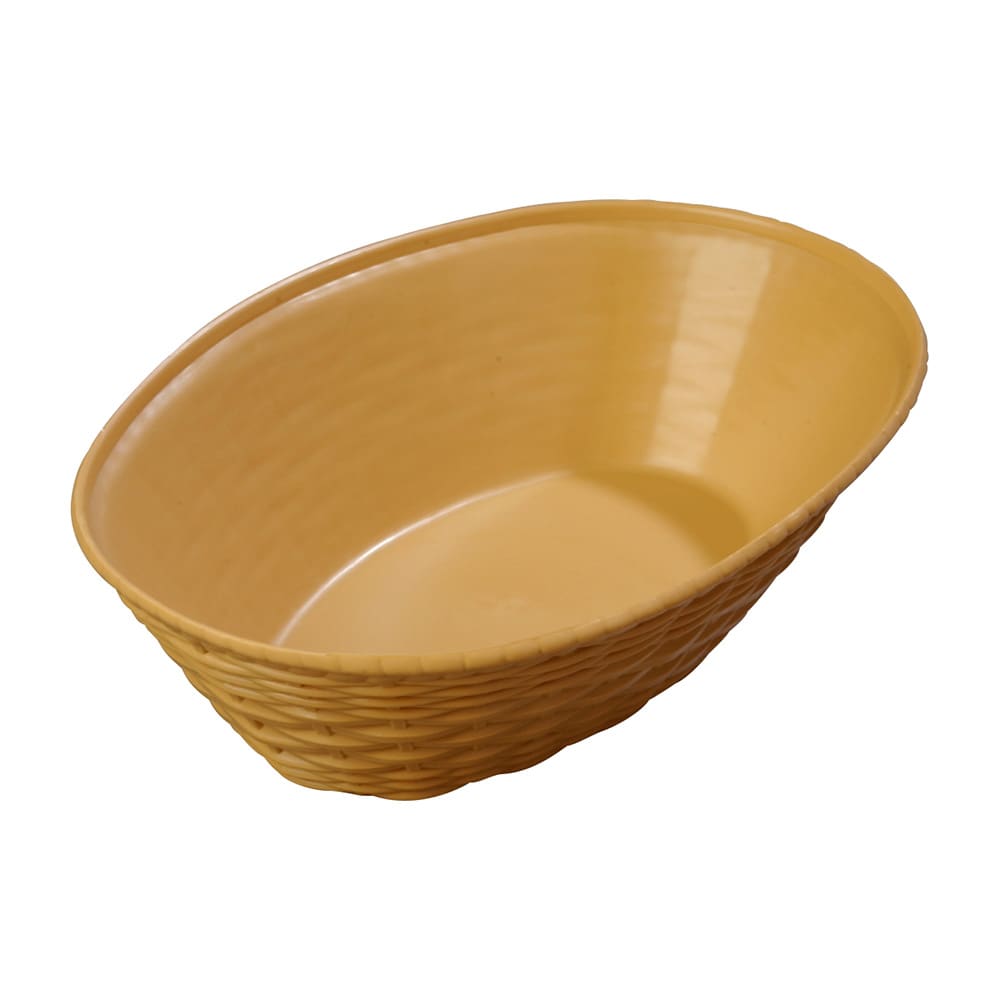 Carlisle Oval Bread Basket - 9" x 6 1/4", Polypropylene, Straw (650467)