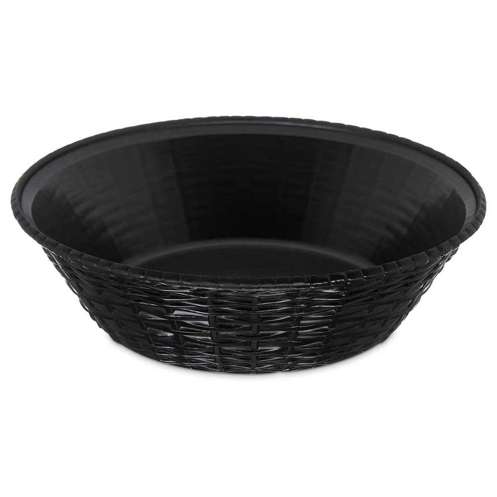 Carlisle 9" Round Bread Basket - Polypropylene, Black (652403)