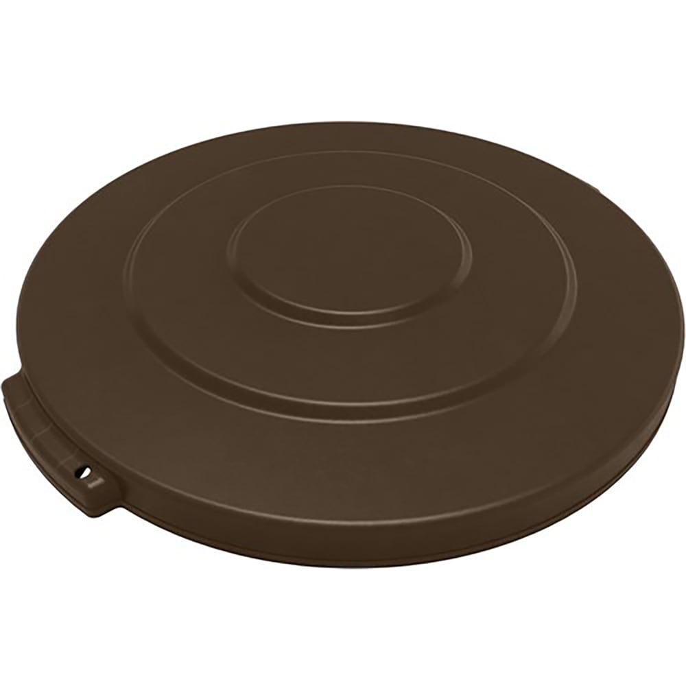 Carlisle Round Flat Top Lid for 10 gal Trash Can- Plastic, Brown (84101101)