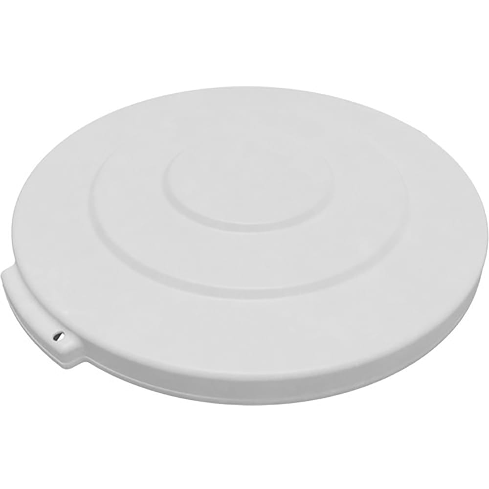 Carlisle Round Flat Top Lid for 20 gal Trash Can - Plastic, White (84102102)