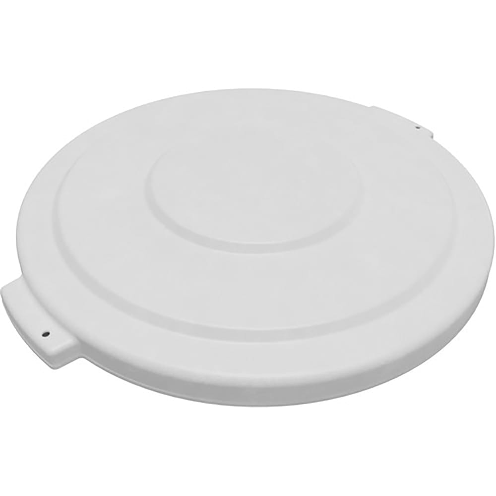 Carlisle Round Flat Top Lid for 32 gal Trash Can - Plastic, White (84103302)