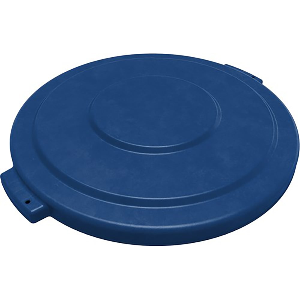 Carlisle Round Flat Top Lid for 32 gal Trash Can - Plastic, Blue (84103314)