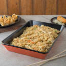 Carlisle 14" x 9-1/2" Rectangular Mosaic Platter - Melamine, Black (8920406) thumbnail 5