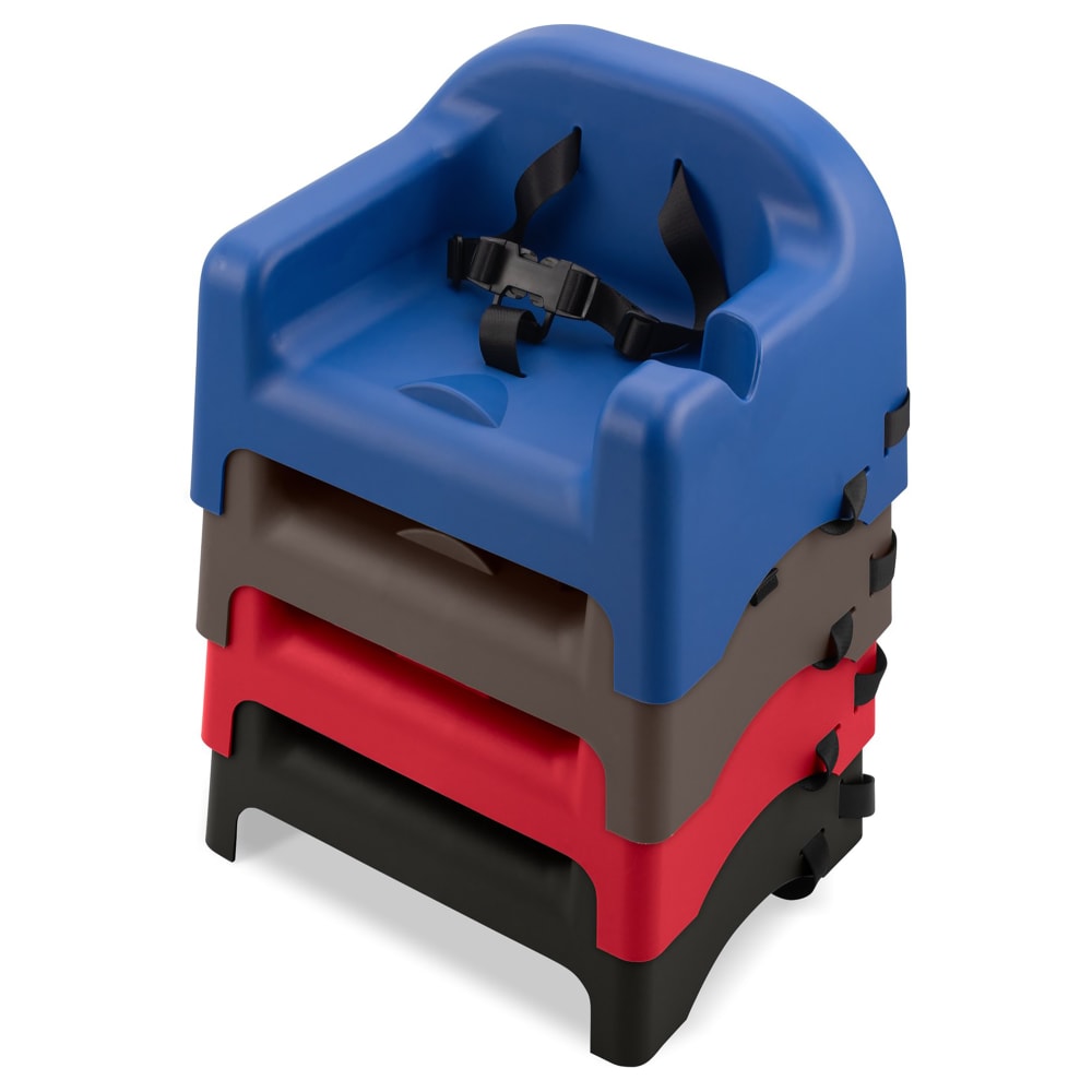 Carlisle Single Height Booster Seat w/ Safety Strap & Cup Holder - Polypropylene, Blue (911414)
